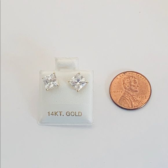 14k Solid Gold Stud Earrings Women / Men 6mm